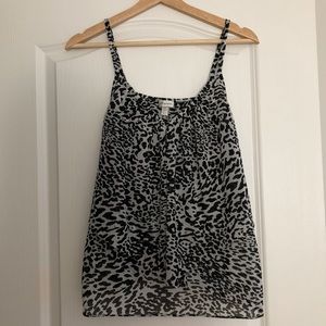 Dynamite Black and White Leopard Print Top